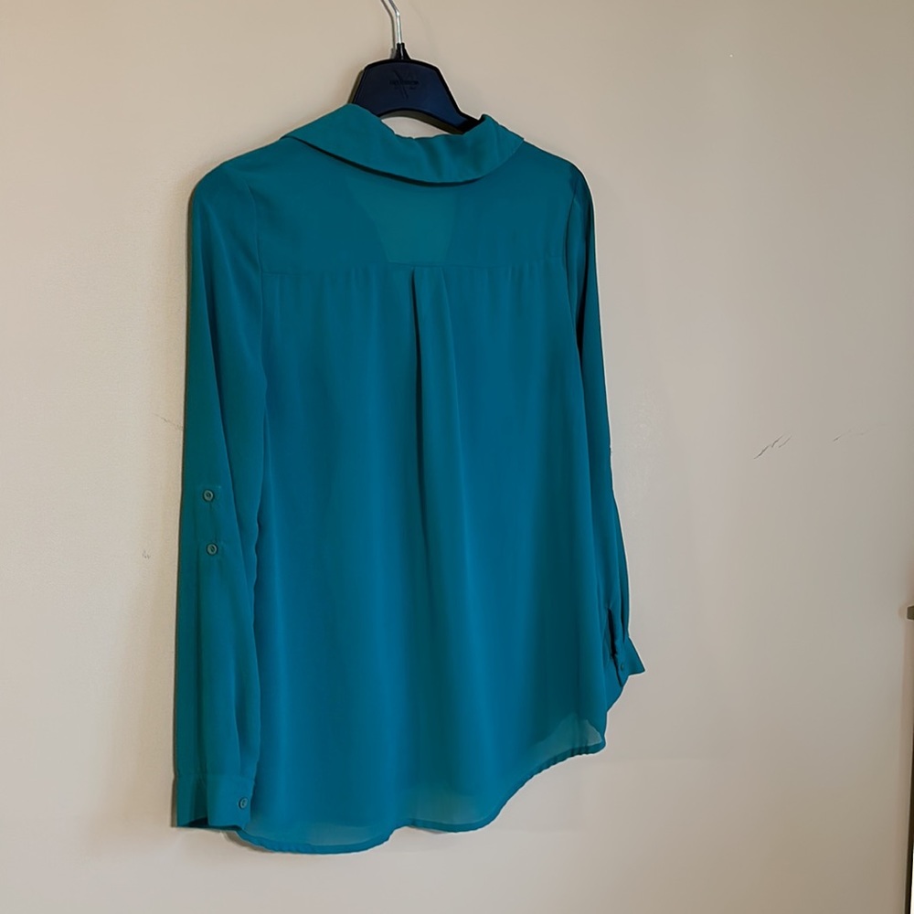 Long sleeve teal button-down - Picture 4 of 4